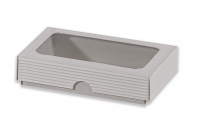 Dárková krabička s průhledem obdélník - bílá (150x100x35 mm)